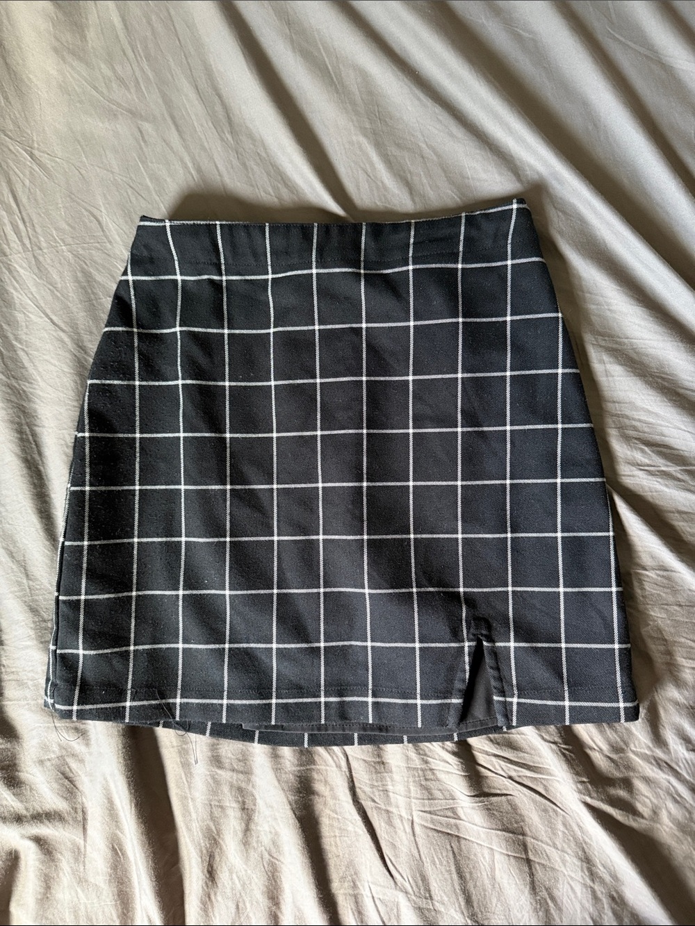 Abercrombie & Fitch Black and White Windowpane Mini Skirt
